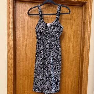 Chic Black and White Floral Midi Dress